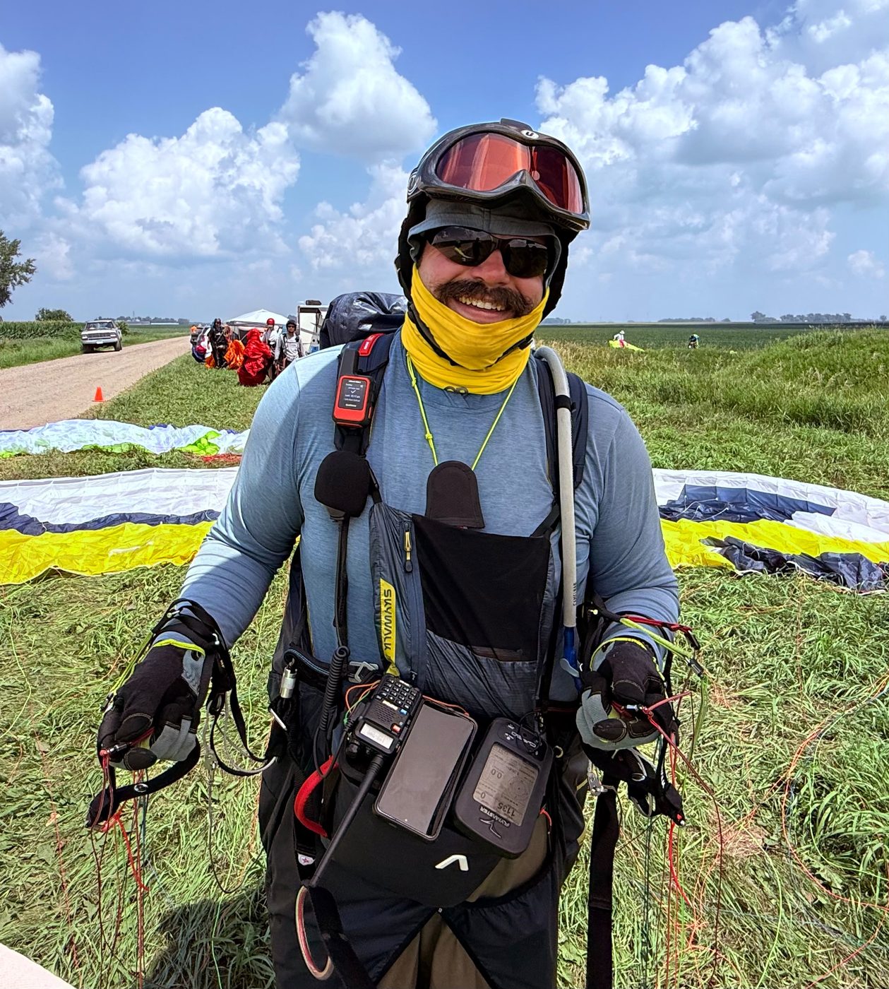 A pilot smiling before launch